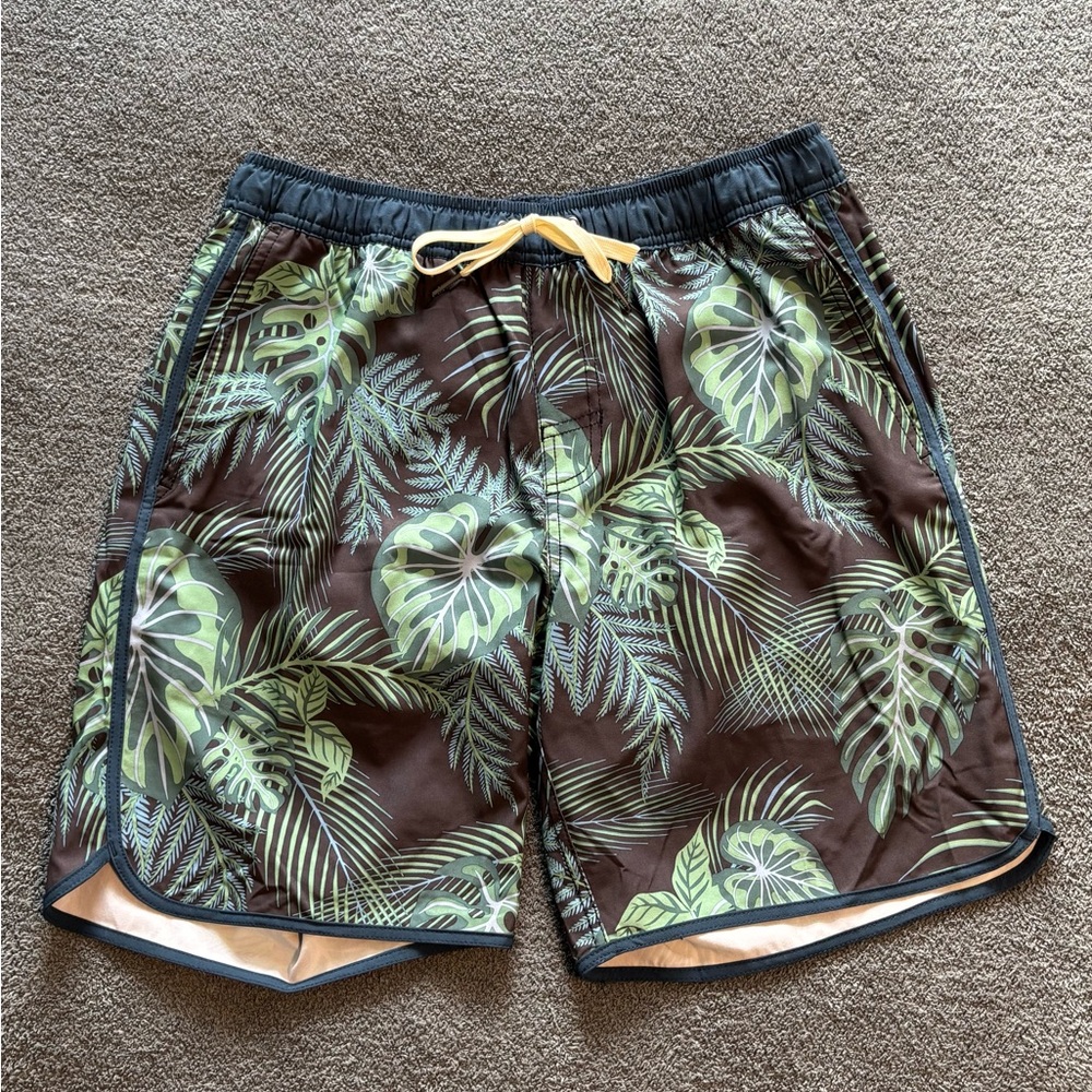 Fair Harbor Tropical Leaf  Anchor Swim Shorts